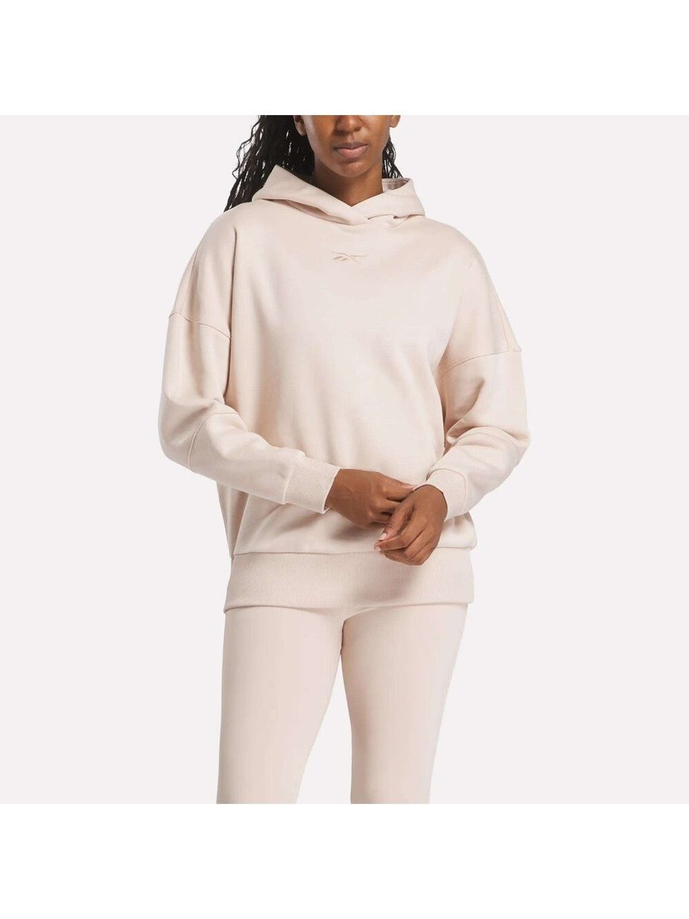 Reebok Women's Soft Light Peach Long Sleeve Lux Oversized Hoodie XS